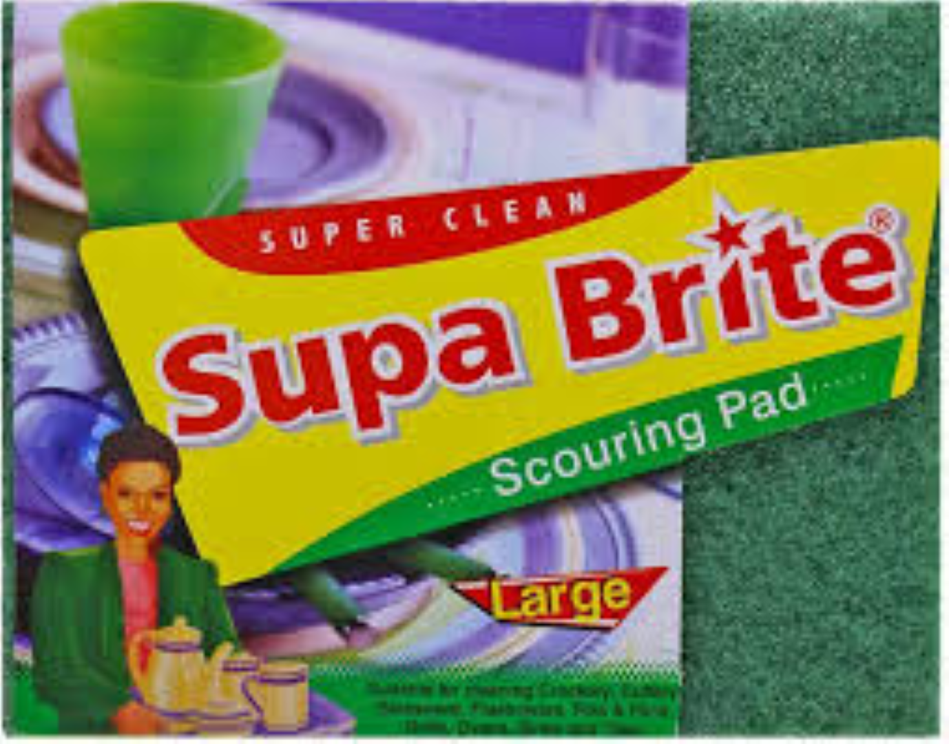 SUPA BRITE SCOURING PAD LARGE 1 PK